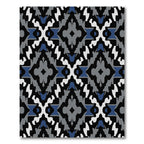 Modern Geometric Diamond Blue White Rug