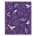 Purple Bird and Leaf Vine Arrangement Rug
