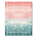 Coral Teal Geometric Gradation Rug