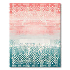 Coral Teal Geometric Gradation Rug