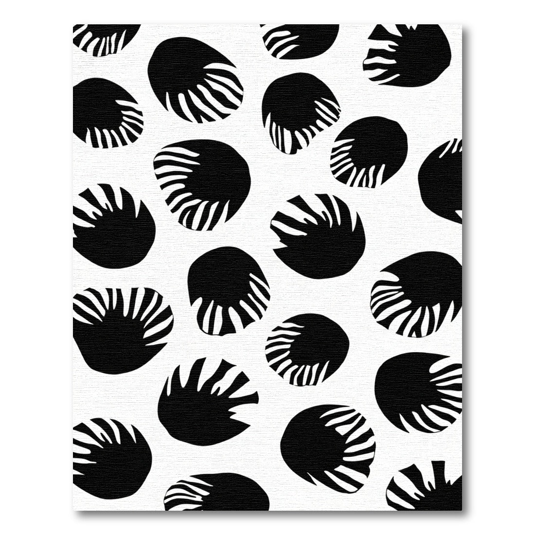 Bold Black Petal Scatter Rug