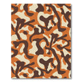 Orange Cream Brown Camouflage Shapes Rug