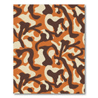 Orange Cream Brown Camouflage Shapes Rug