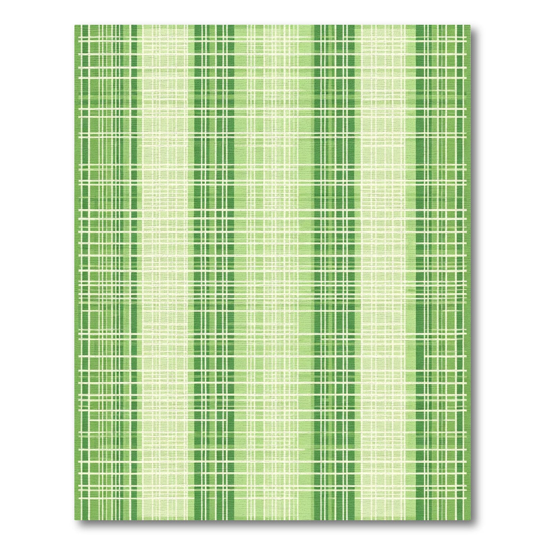 Breezy Green Gingham Stripe Rug