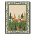 Woodland Deer Forest Border Rug