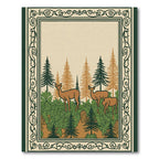 Woodland Deer Forest Border Rug