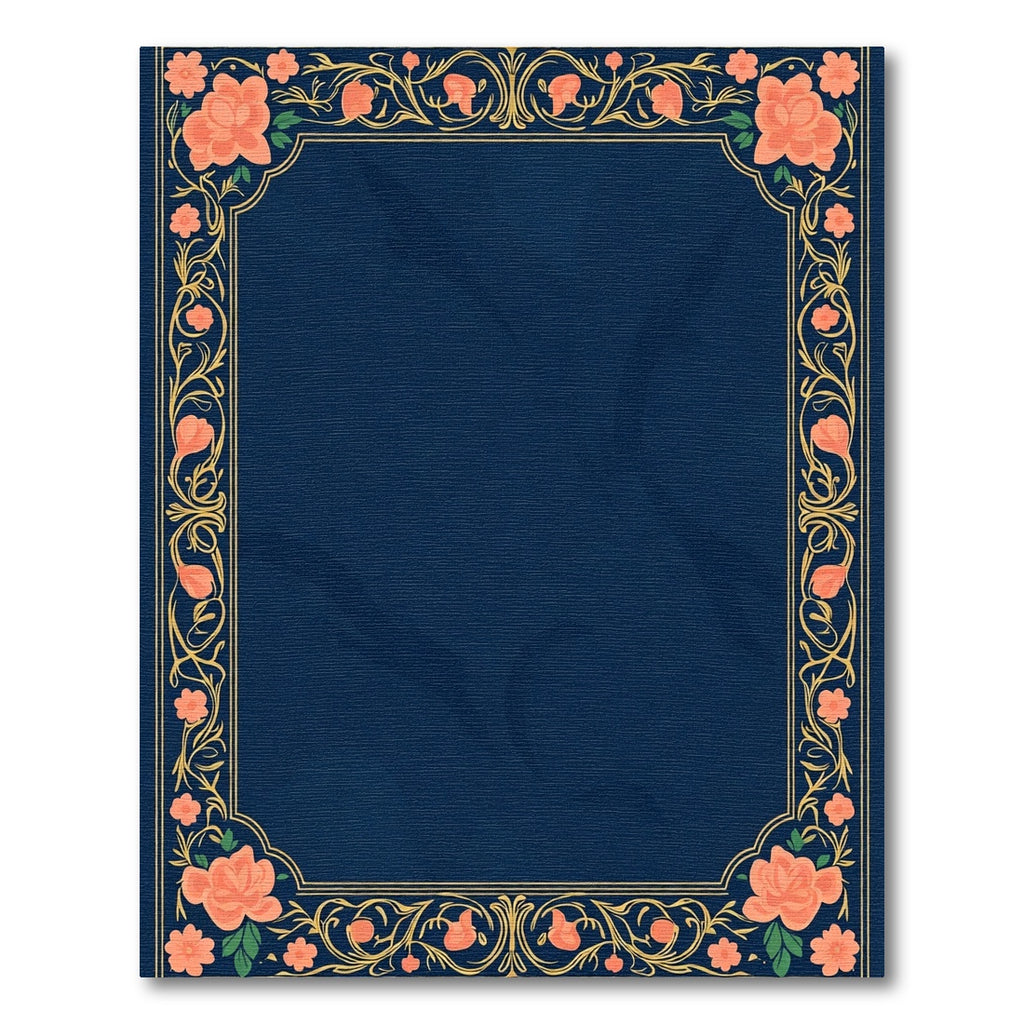 Orange Blossom Golden Filigree Framing Rug