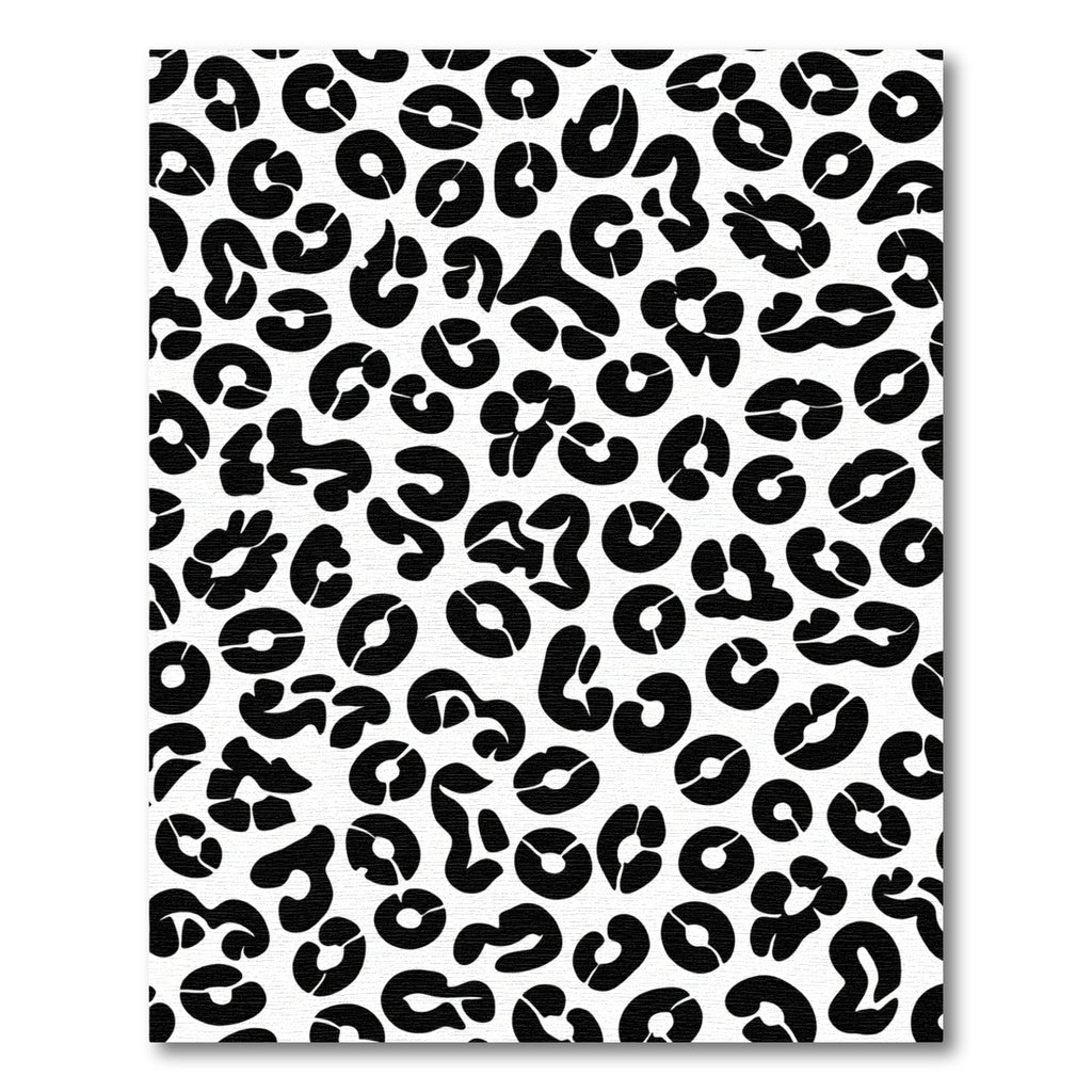 Chic Black White Leopard Spots Rug
