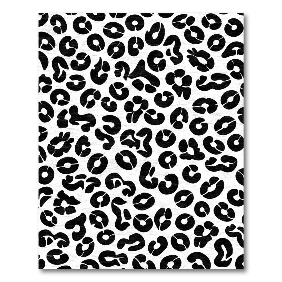 Chic Black White Leopard Spots Rug
