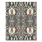 Antique Crimson Ivory Scrollwork Rug