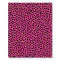 Vivid Pink Black Leopard Spots Rug