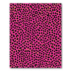 Vivid Pink Black Leopard Spots Rug