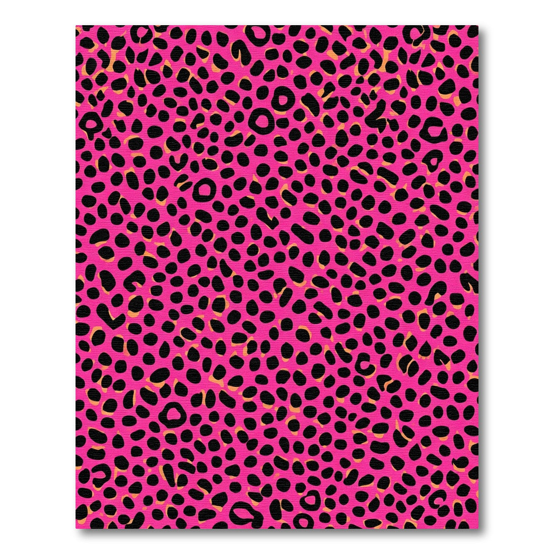 Vivid Pink Black Leopard Spots Rug