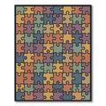 Colorful Puzzle Pieces Square Rug