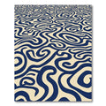 Navy Swirl Cream Abstract Rug