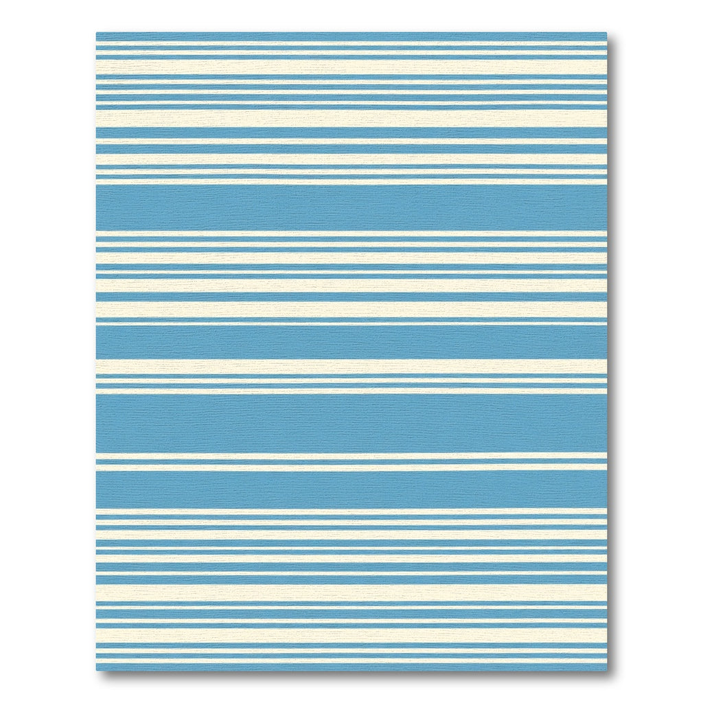 Classic Blue Ivory Lined Stripes Rug