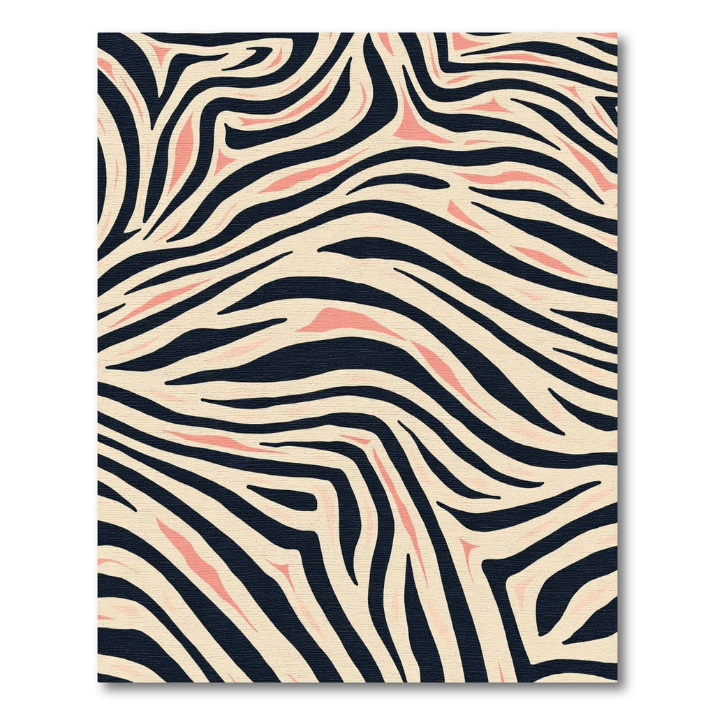 Pink Cream Charcoal Animal Stripe Rug