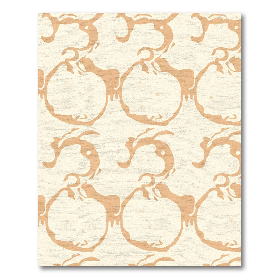 Pale Orange Abstract Fruit Garland Rug