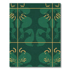 Deep Emerald Floral Vine Motif Rug