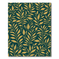 Golden Leaf Branches Teal Rug
