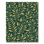 Golden Leaf Branches Teal Rug