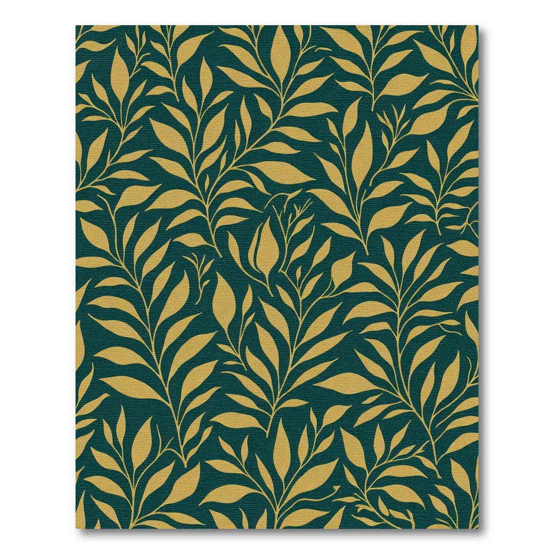 Golden Leaf Branches Teal Rug