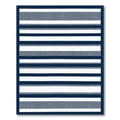 Deep Navy White Linear Stripe Rug