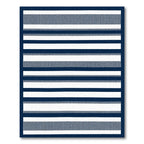 Deep Navy White Linear Stripe Rug