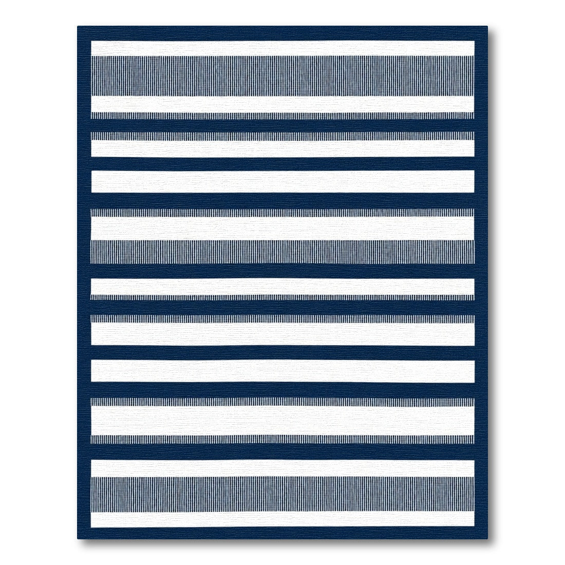 Deep Navy White Linear Stripe Rug