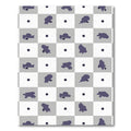 Gray White Abstract Blob Grid Rug