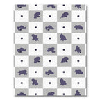 Gray White Abstract Blob Grid Rug