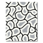 Abstract Organic Black White Grey Rug