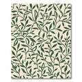 Olive Green Botanical Leaf Flow Rug