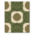 Earthy Green Ochre Symmetrical Medallion Rug