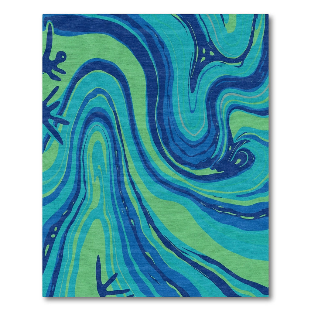 Abstract Blue Green Swirl Rug