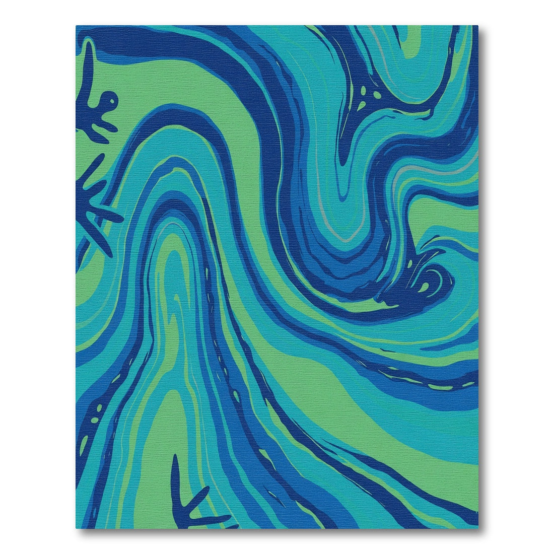 Abstract Blue Green Swirl Rug