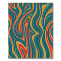 Crimson Gold Teal Swirl Fluid Rug