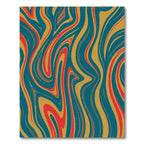 Crimson Gold Teal Swirl Fluid Rug