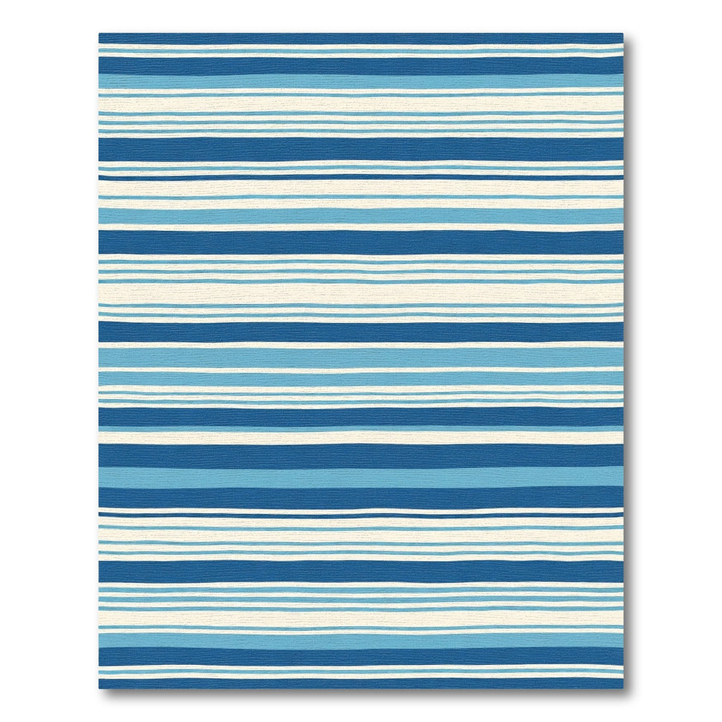 Coastal Blue White Stripe Rug
