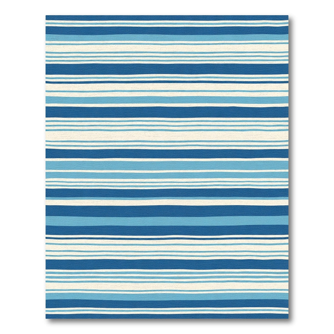 Coastal Blue White Stripe Rug