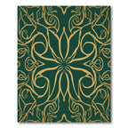 Emerald Golden Flourish Medallion Rug