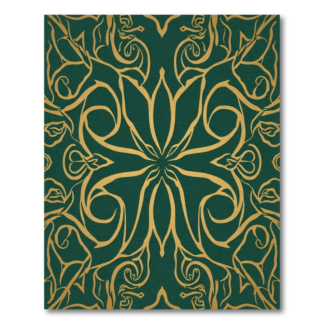 Emerald Golden Flourish Medallion Rug