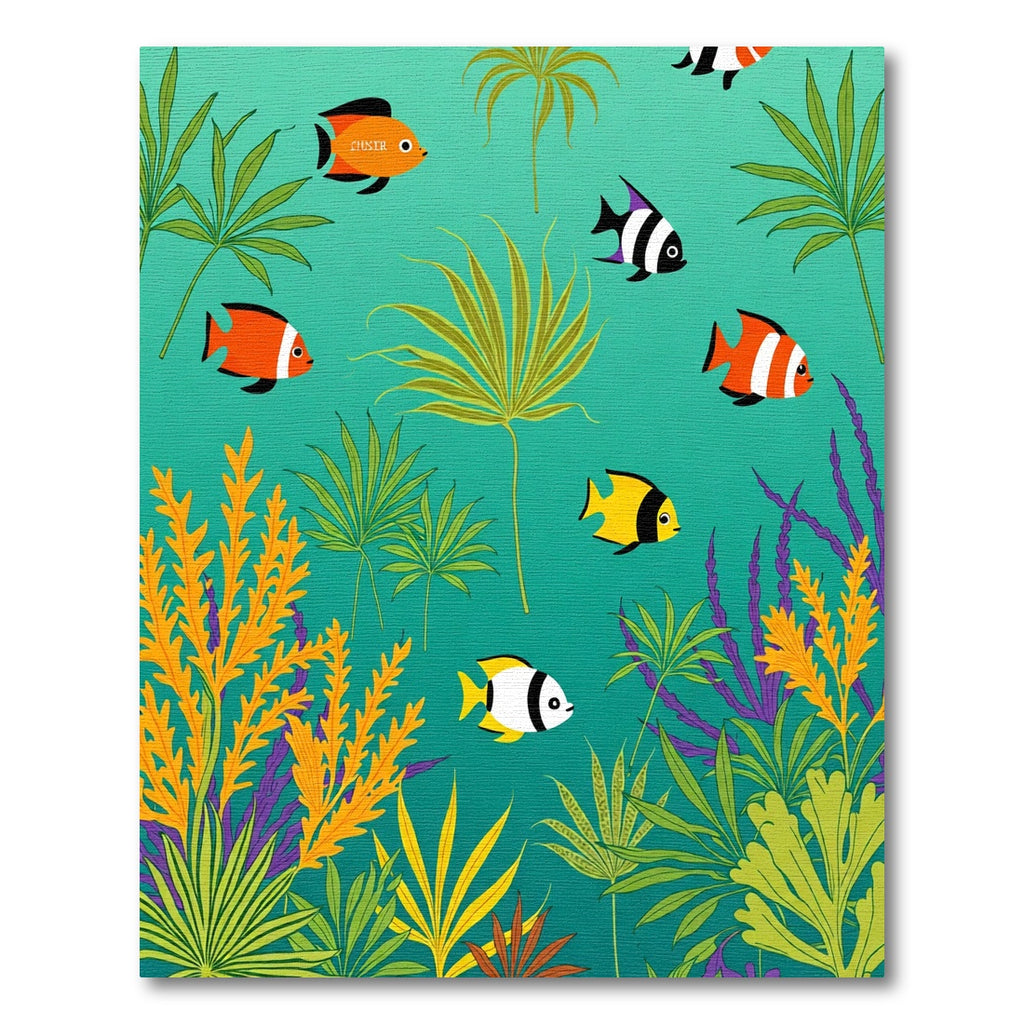 Vibrant Tropical Fish Ocean Flora Rug