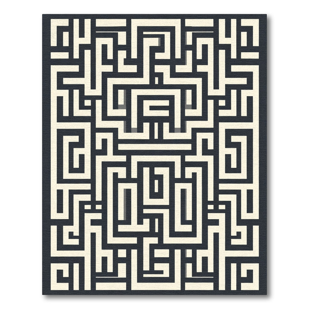 Modern Ivory Maze Geometric Rug