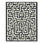 Modern Ivory Maze Geometric Rug