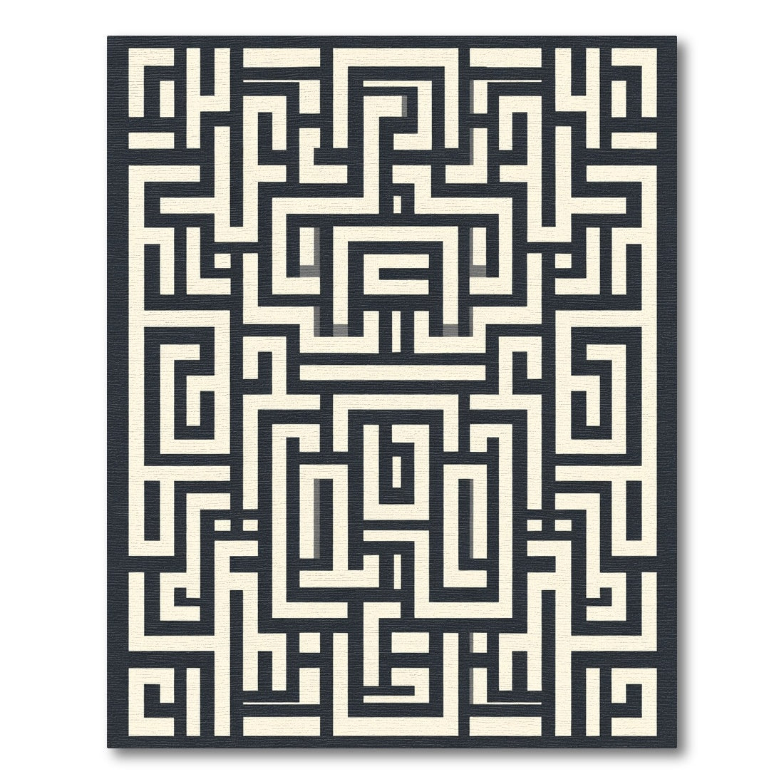 Modern Ivory Maze Geometric Rug