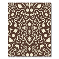 Classic Brown Cream Damask Scroll Rug