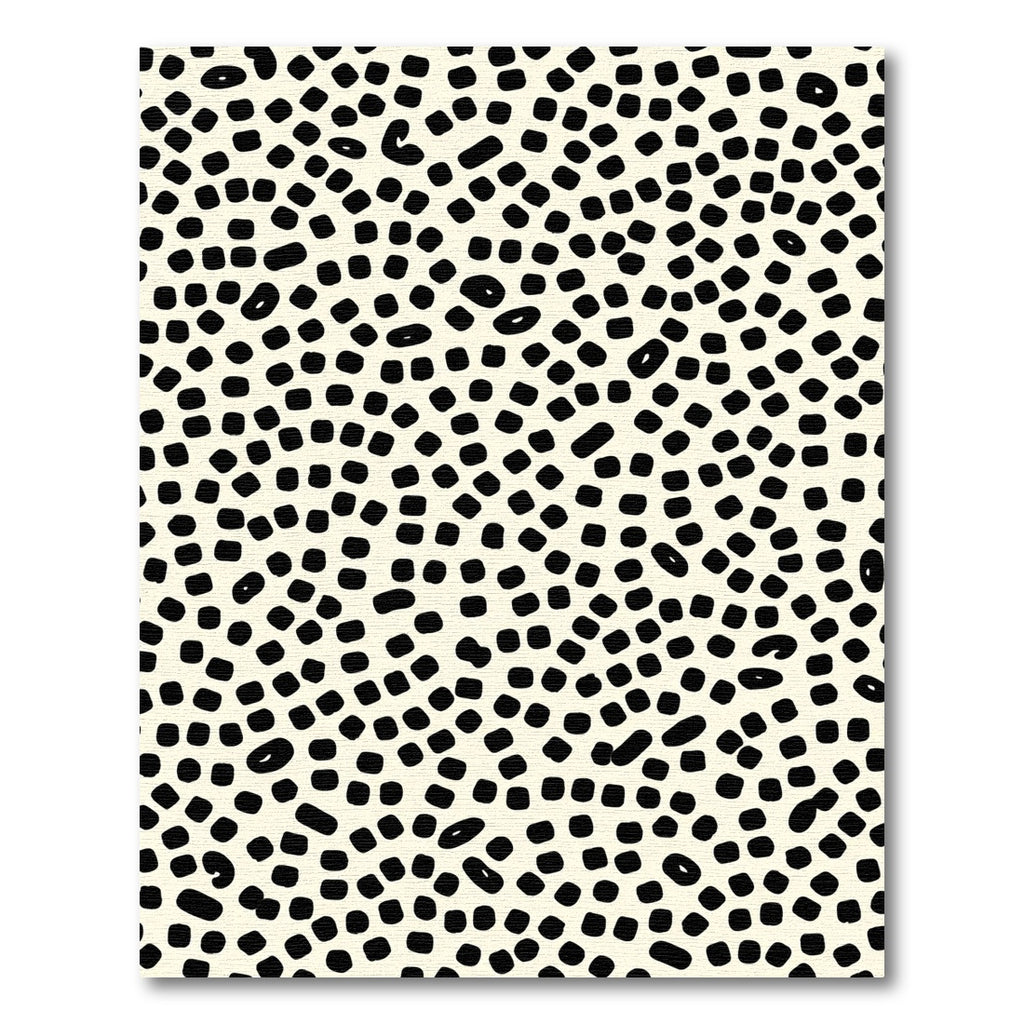 Cream Black Scattered Oval Dots Rug