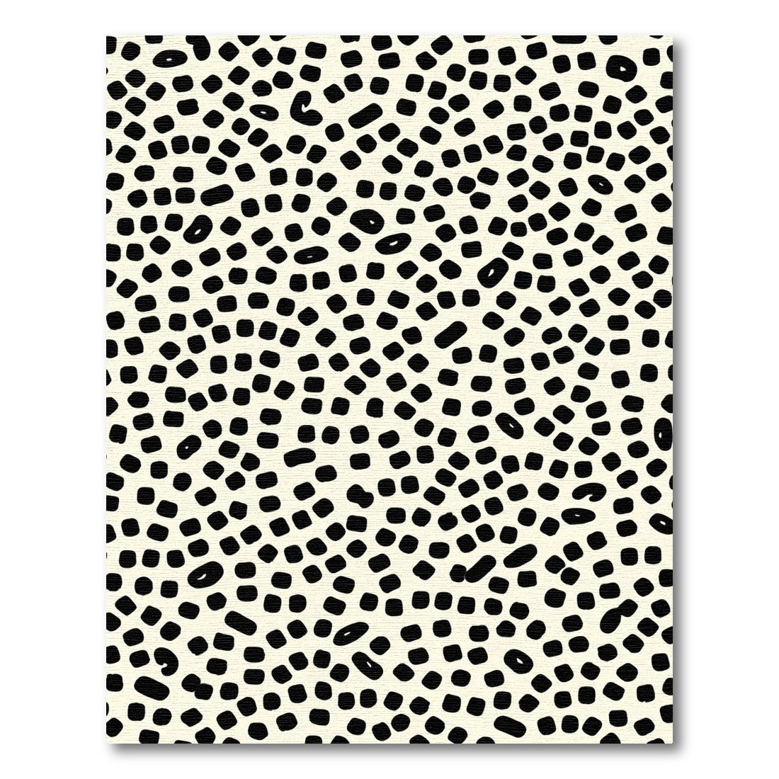 Cream Black Scattered Oval Dots Rug