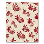 Crimson Fern Leaf Arrangement Rug
